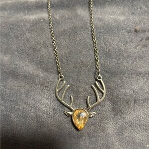 Elegant Silver and Gold Deer Antler Necklace